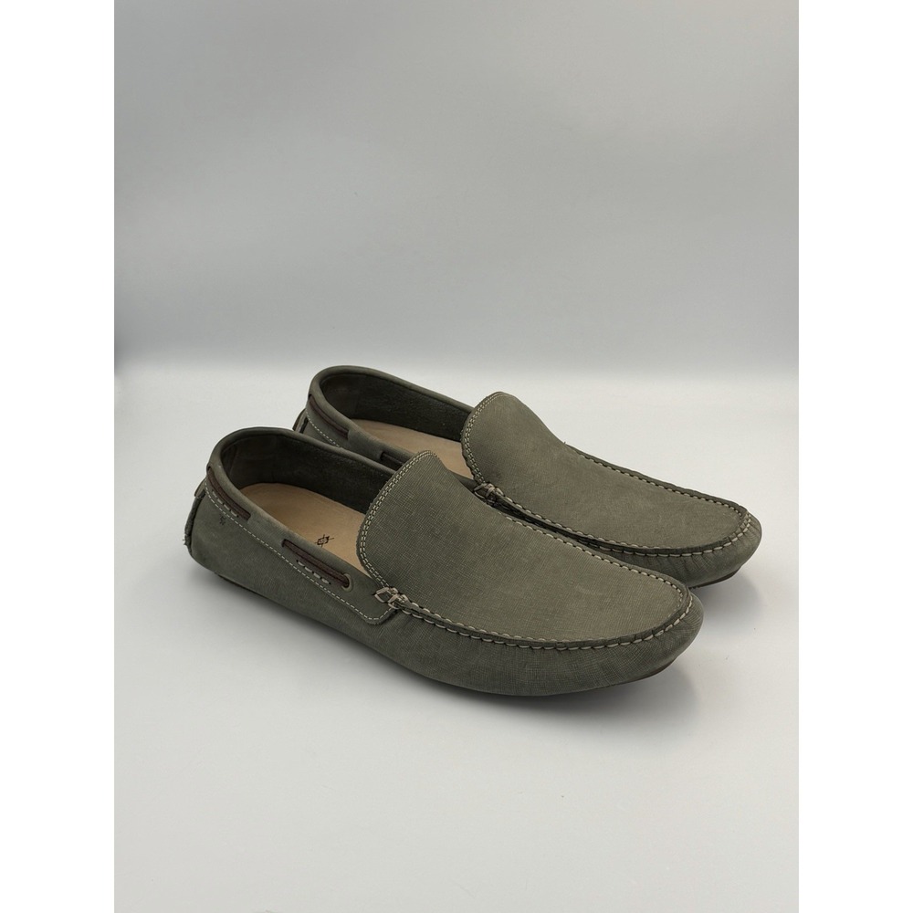 Martin Dingman Men's 10.5M Olive Canvas Driving Loafers Slip On Moccasins